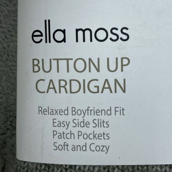 Ella Moss Button-Up Womens Cardigan Large Gray Relaxed Fit d0098 - Picture 3 of 9